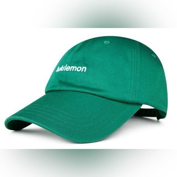 lululemon Kelly Green White Embroidered Logo Cotton Hat Athletic Cap main image 5